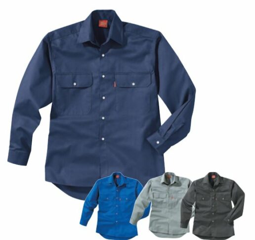 chemise fermetureboutons mancheslong poches 100coton 0a6 bleu gris noir