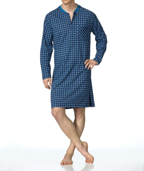 chemise nuit homme carreau bleu