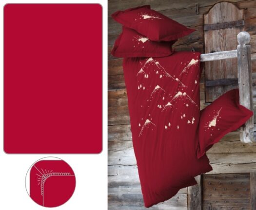 drap housse sommet rouge