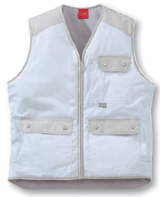 gilet body warner fermetureglissiere pochess coton polyester 0a6 blanc mastic