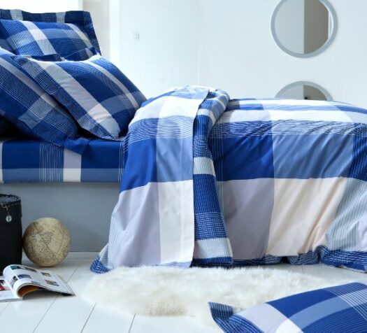 housse couette carre bleu