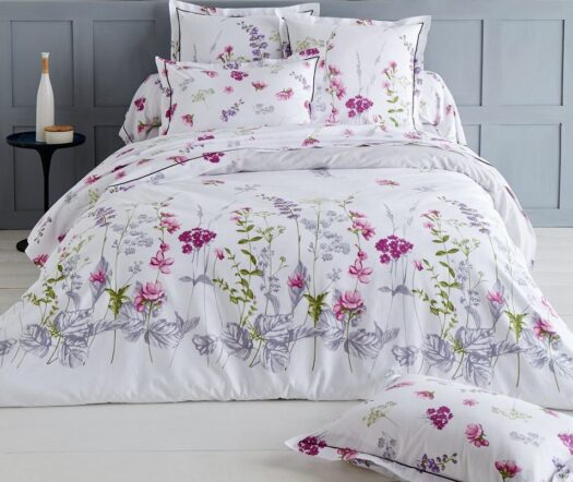 housse couette coton fleurs printaniere