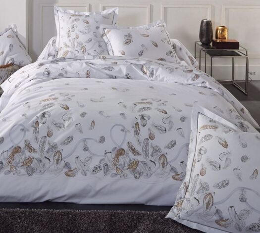 housse couette coton percale plumes