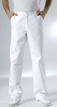 pantalon homme 100coton 2pochecote 2dos blanc