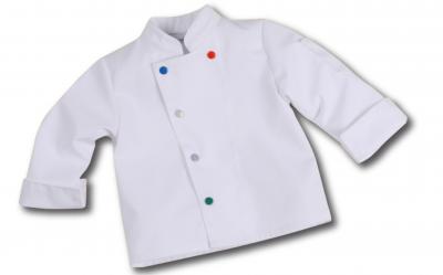 veste cuisine enfant meloe blanc boutons couleurs