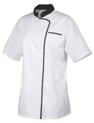 veste cuisine femme expression blanc parement noir