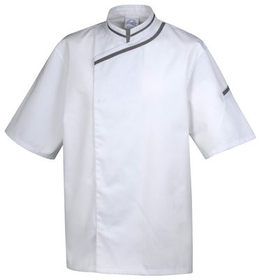 veste mixte salsa blanc garniture gris